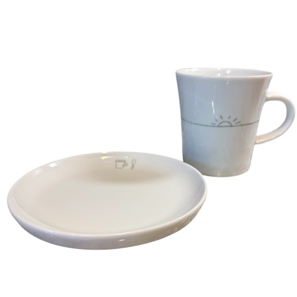 Crate & Barrel Kahla Scribble Coffee Mug and Saucer - Picture 1 of 11